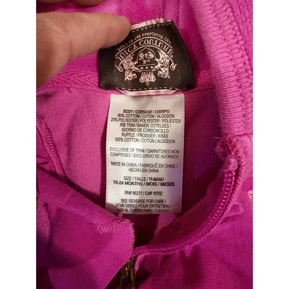 Juicy Couture Girls 2 Pieces‎ Set Velour Size 18-24 Month